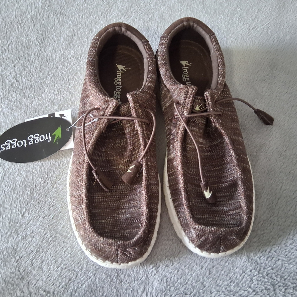 Frogg Toggs Men's Brown Mocha Java 2.0 Lace Up Shoe Knit Slip On Casual Size 9